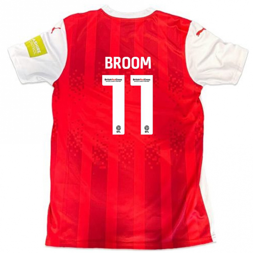 Mujer Fútbol Camiseta Ryan Broom #11 Rojo Blanco 1ª Equipación 2024/25 Perú