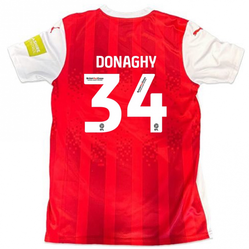 Mujer Fútbol Camiseta Tom Donaghy #34 Rojo Blanco 1ª Equipación 2024/25 Perú