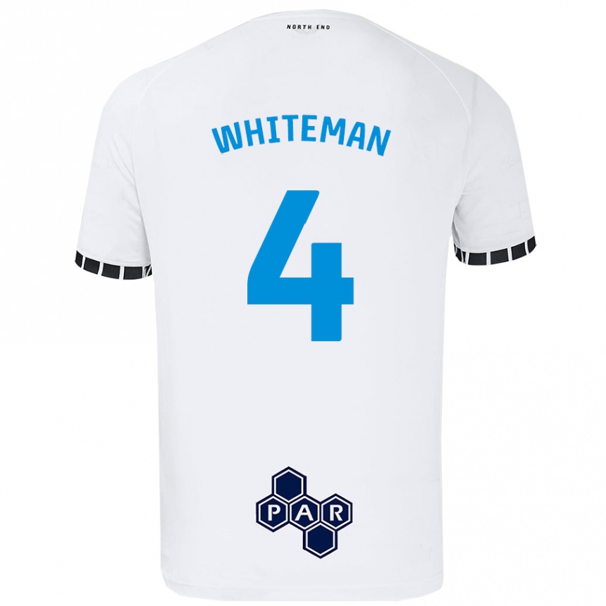 Mujer Fútbol Camiseta Ben Whiteman #4 Blanco 1ª Equipación 2024/25 Perú