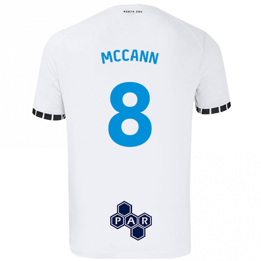 Mujer Fútbol Camiseta Ali Mccann #8 Blanco 1ª Equipación 2024/25 Perú