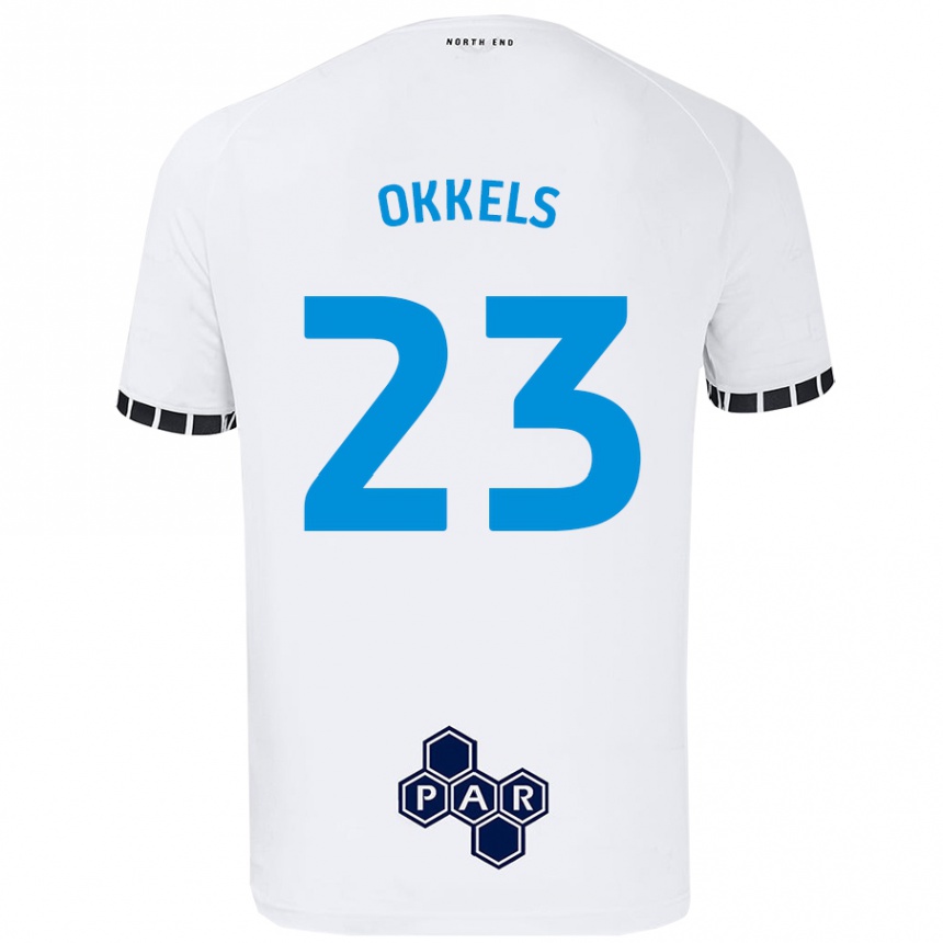 Mujer Fútbol Camiseta Jeppe Okkels #23 Blanco 1ª Equipación 2024/25 Perú