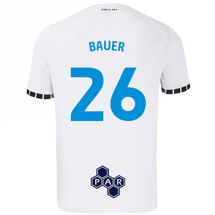 Mujer Fútbol Camiseta Patrick Bauer #26 Blanco 1ª Equipación 2024/25 Perú