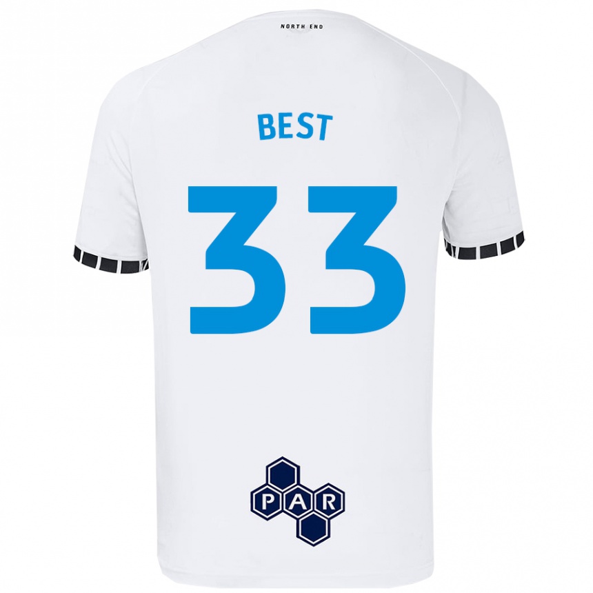 Mujer Fútbol Camiseta Kian Best #33 Blanco 1ª Equipación 2024/25 Perú