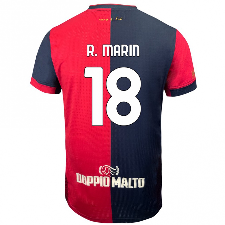 Mujer Fútbol Camiseta Răzvan Marin #18 Rojo Azul Más Oscuro 1ª Equipación 2024/25 Perú