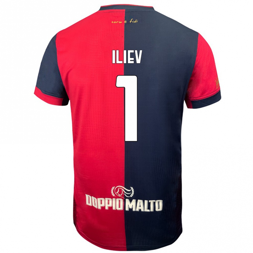 Mujer Fútbol Camiseta Velizar-Iliya Iliev #1 Rojo Azul Más Oscuro 1ª Equipación 2024/25 Perú