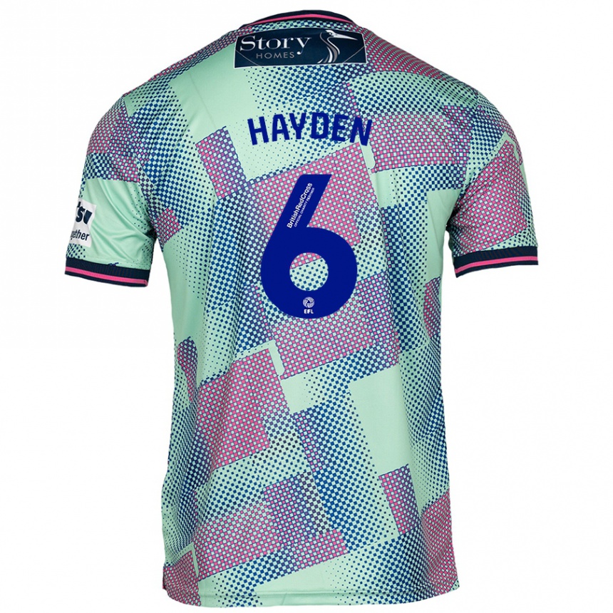 Mujer Fútbol Camiseta Aaron Hayden #6 Verde 2ª Equipación 2024/25 Perú