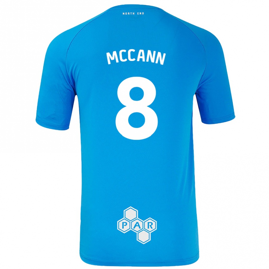 Mujer Fútbol Camiseta Ali Mccann #8 Azul Cielo 2ª Equipación 2024/25 Perú