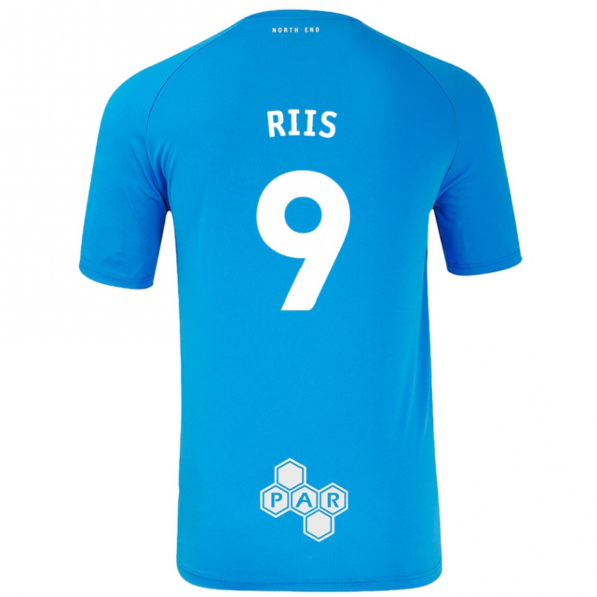 Mujer Fútbol Camiseta Emil Riis #9 Azul Cielo 2ª Equipación 2024/25 Perú