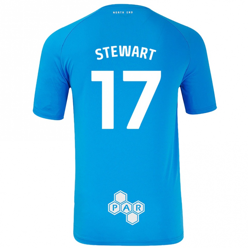 Mujer Fútbol Camiseta Layton Stewart #17 Azul Cielo 2ª Equipación 2024/25 Perú