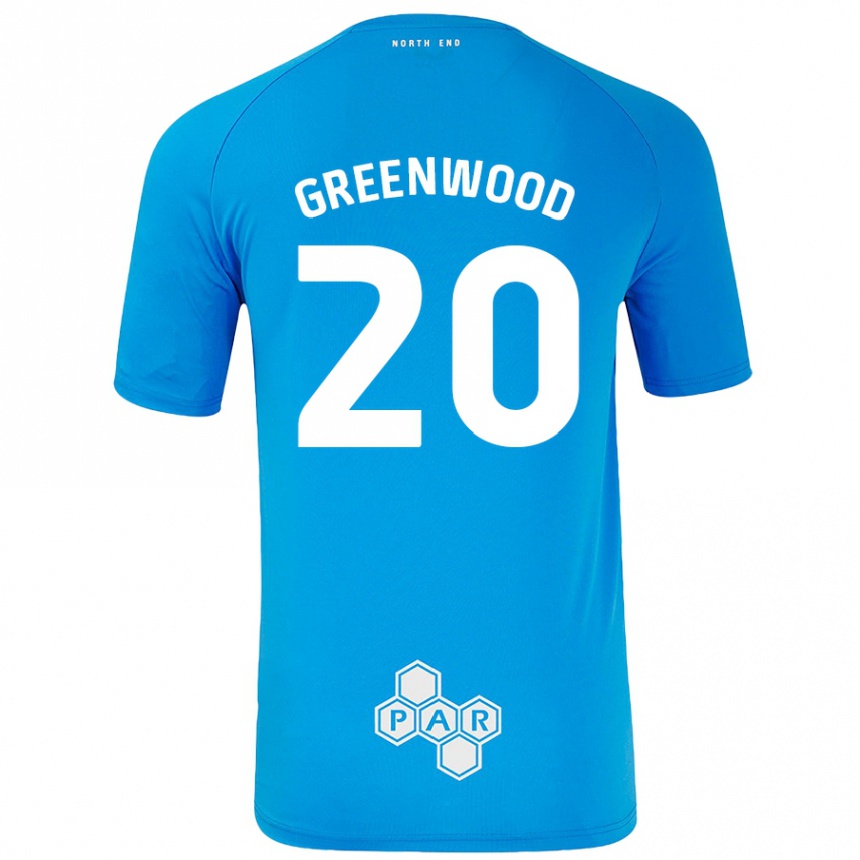 Mujer Fútbol Camiseta Sam Greenwood #20 Azul Cielo 2ª Equipación 2024/25 Perú