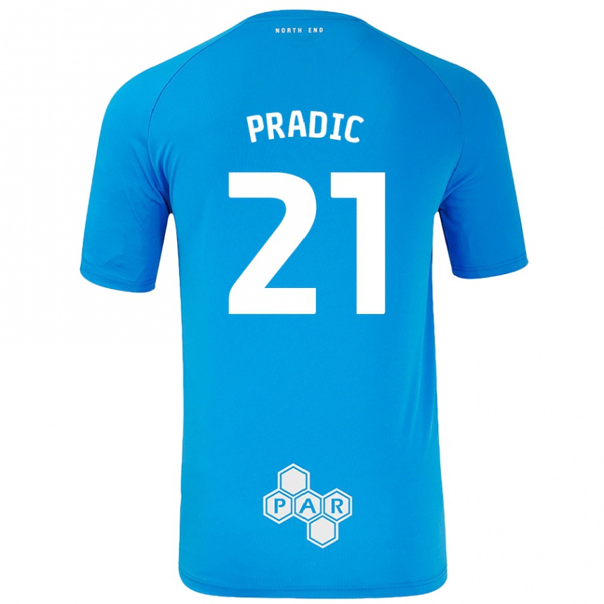 Mujer Fútbol Camiseta James Pradic #21 Azul Cielo 2ª Equipación 2024/25 Perú