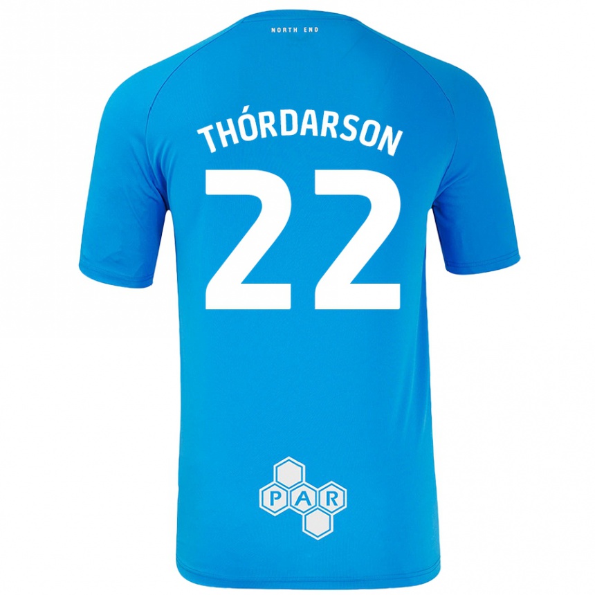 Mujer Fútbol Camiseta Stefán Teitur Thórdarson #22 Azul Cielo 2ª Equipación 2024/25 Perú