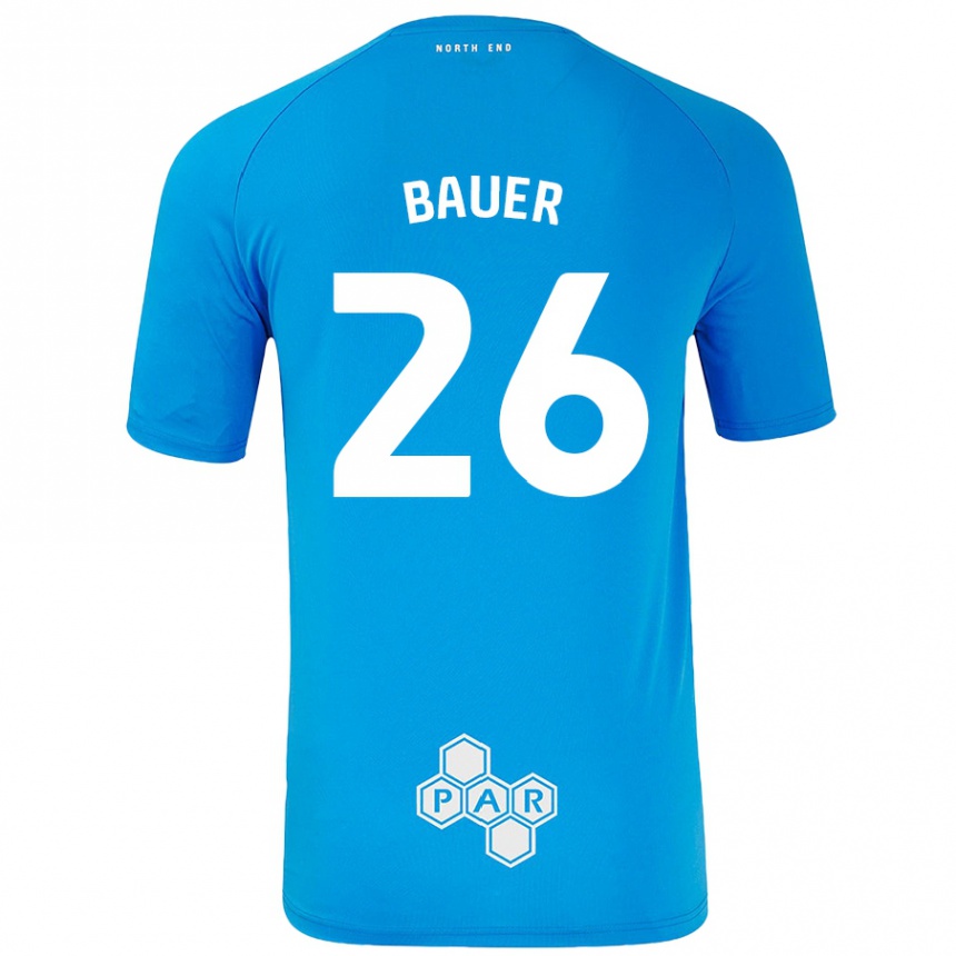 Mujer Fútbol Camiseta Patrick Bauer #26 Azul Cielo 2ª Equipación 2024/25 Perú