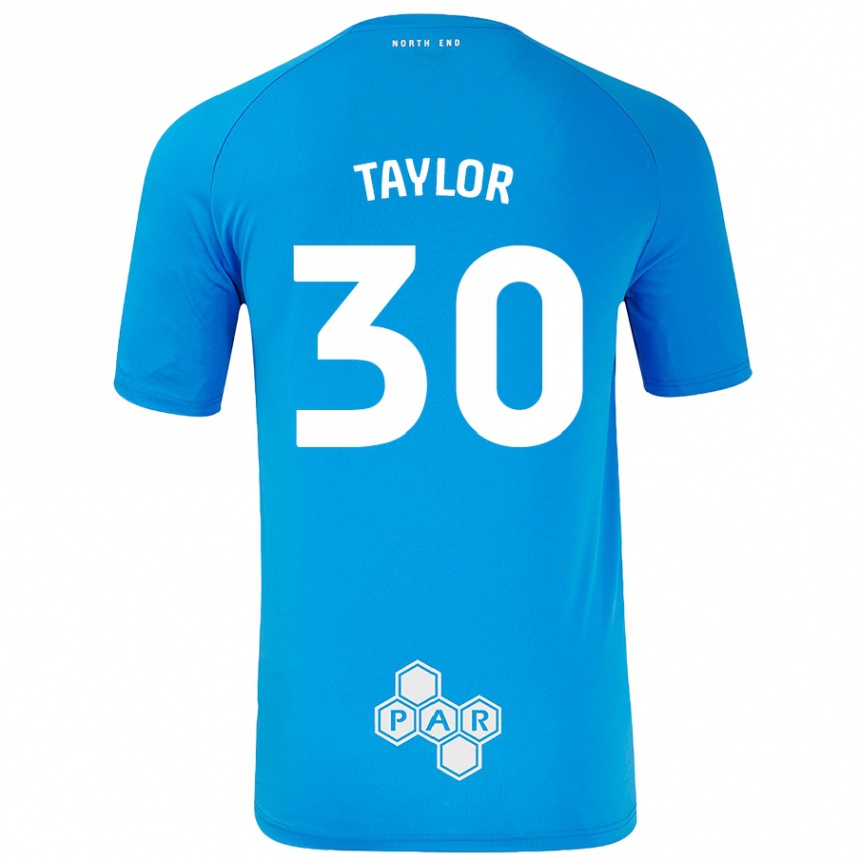 Mujer Fútbol Camiseta Kian Taylor #30 Azul Cielo 2ª Equipación 2024/25 Perú