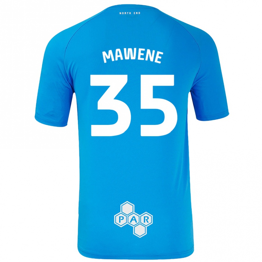 Mujer Fútbol Camiseta Noah Mawene #35 Azul Cielo 2ª Equipación 2024/25 Perú