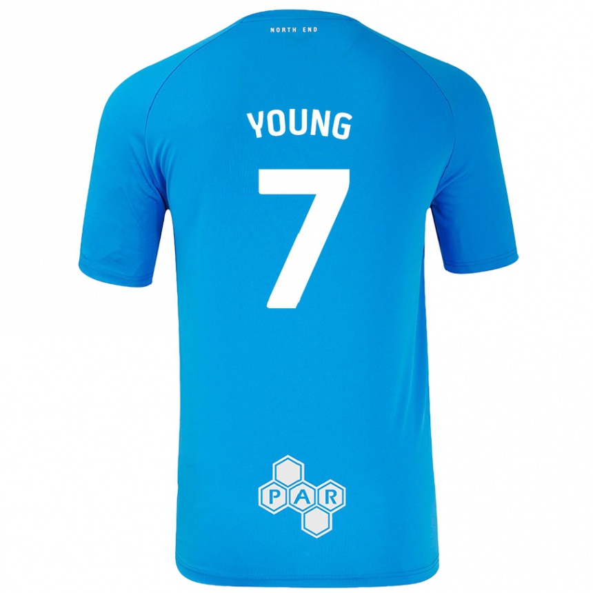 Mujer Fútbol Camiseta Danielle Young #7 Azul Cielo 2ª Equipación 2024/25 Perú