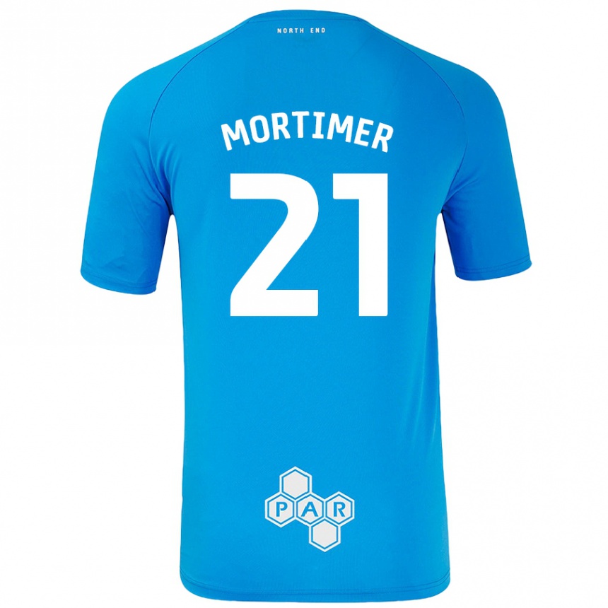 Mujer Fútbol Camiseta Jodie Mortimer #21 Azul Cielo 2ª Equipación 2024/25 Perú