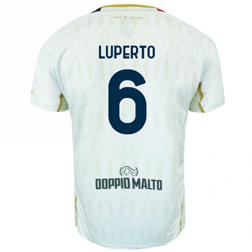 Mujer Fútbol Camiseta Sebastiano Luperto #6 Blanco 2ª Equipación 2024/25 Perú