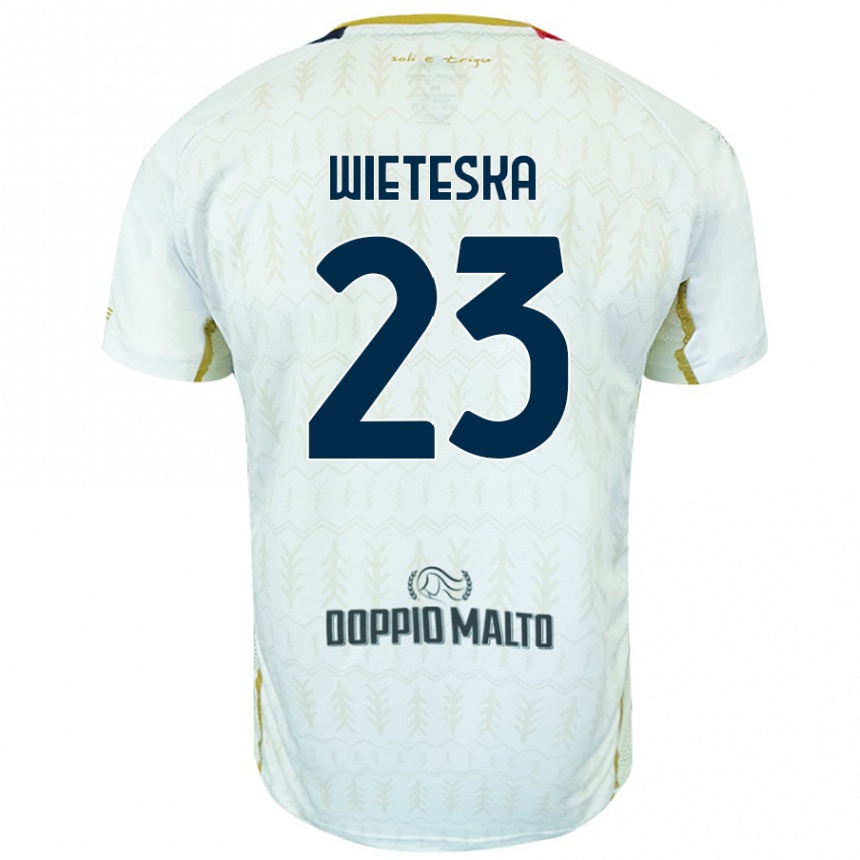 Mujer Fútbol Camiseta Mateusz Wieteska #23 Blanco 2ª Equipación 2024/25 Perú