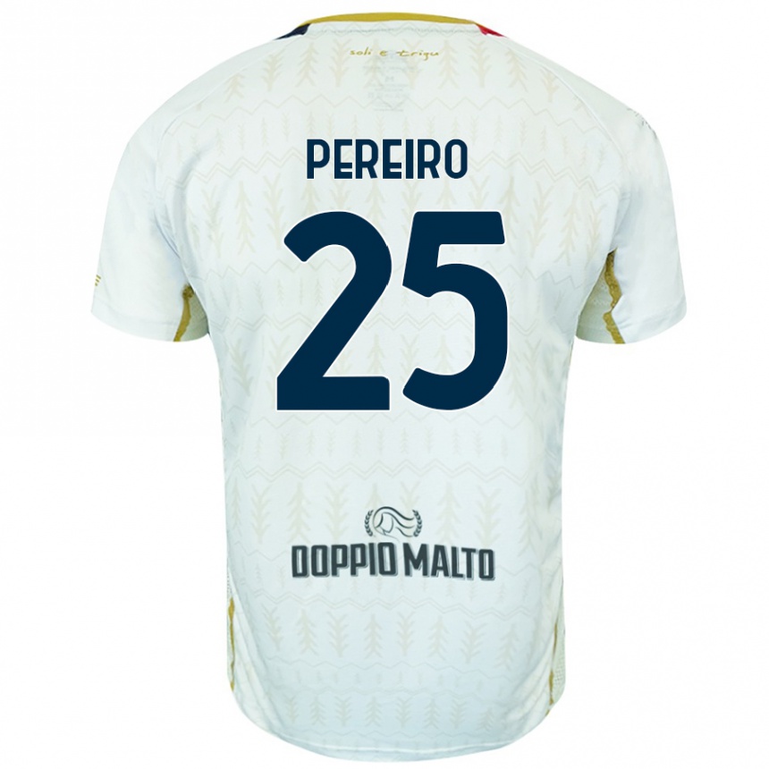 Mujer Fútbol Camiseta Gastón Pereiro #25 Blanco 2ª Equipación 2024/25 Perú