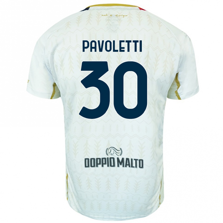 Mujer Fútbol Camiseta Leonardo Pavoletti #30 Blanco 2ª Equipación 2024/25 Perú