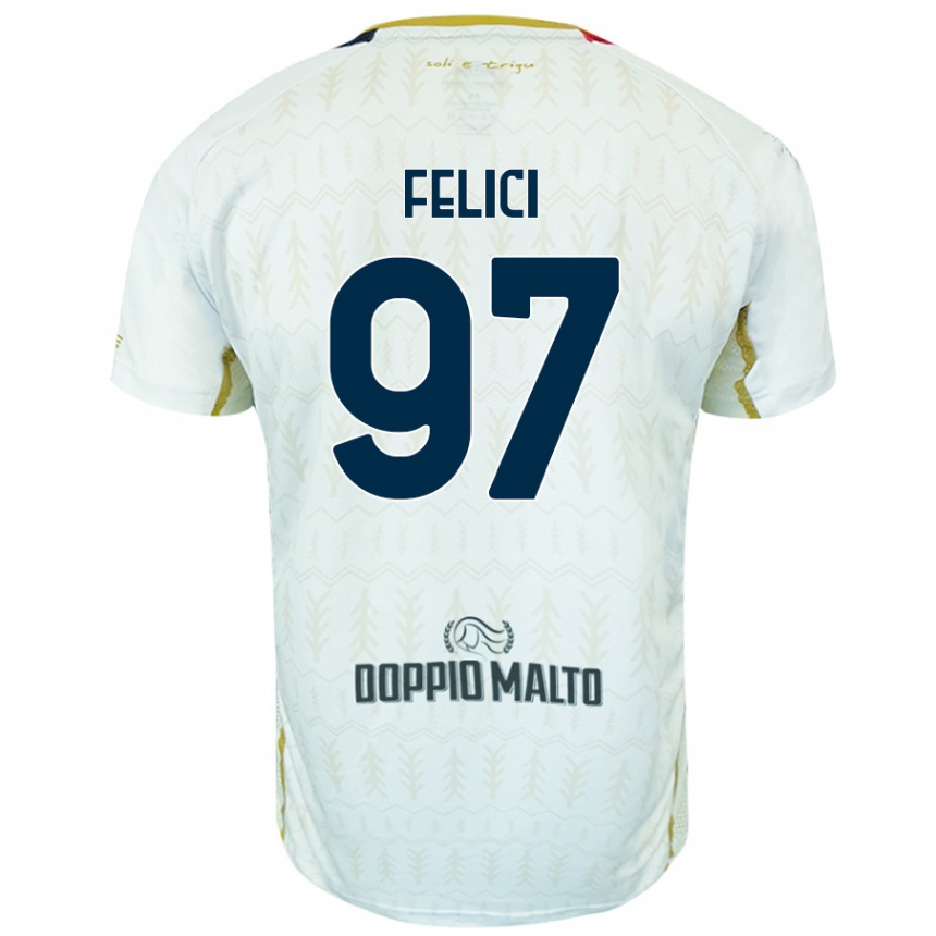 Mujer Fútbol Camiseta Mattia Felici #97 Blanco 2ª Equipación 2024/25 Perú