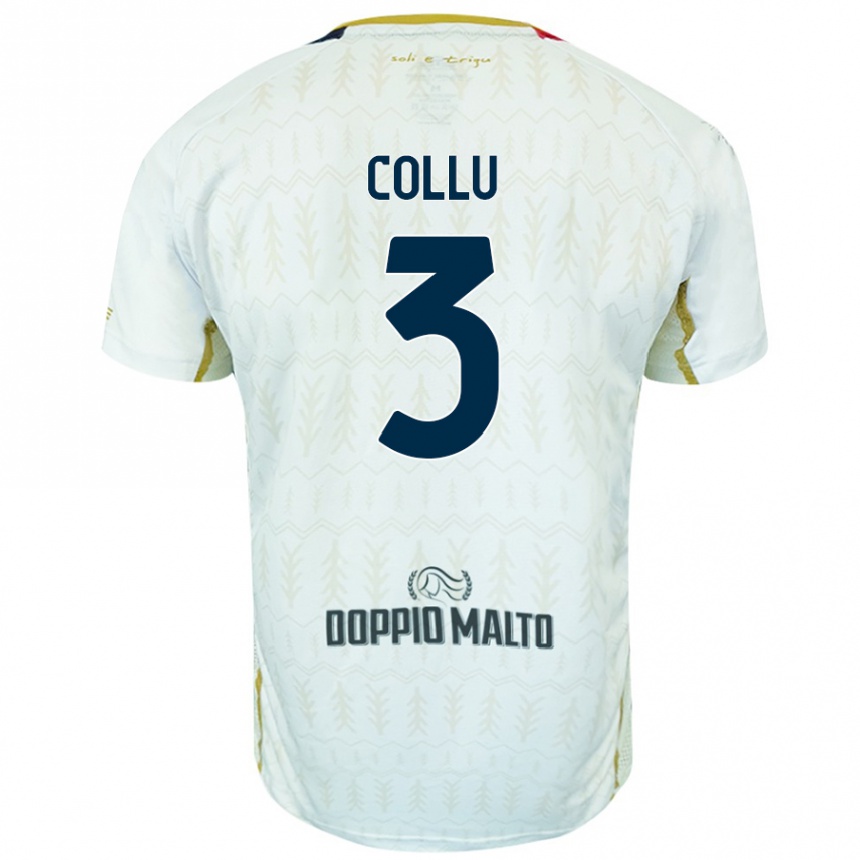 Mujer Fútbol Camiseta Davide Collu #3 Blanco 2ª Equipación 2024/25 Perú