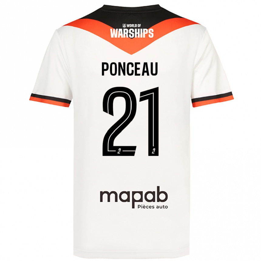 Mujer Fútbol Camiseta Julien Ponceau #21 Blanco 2ª Equipación 2024/25 Perú